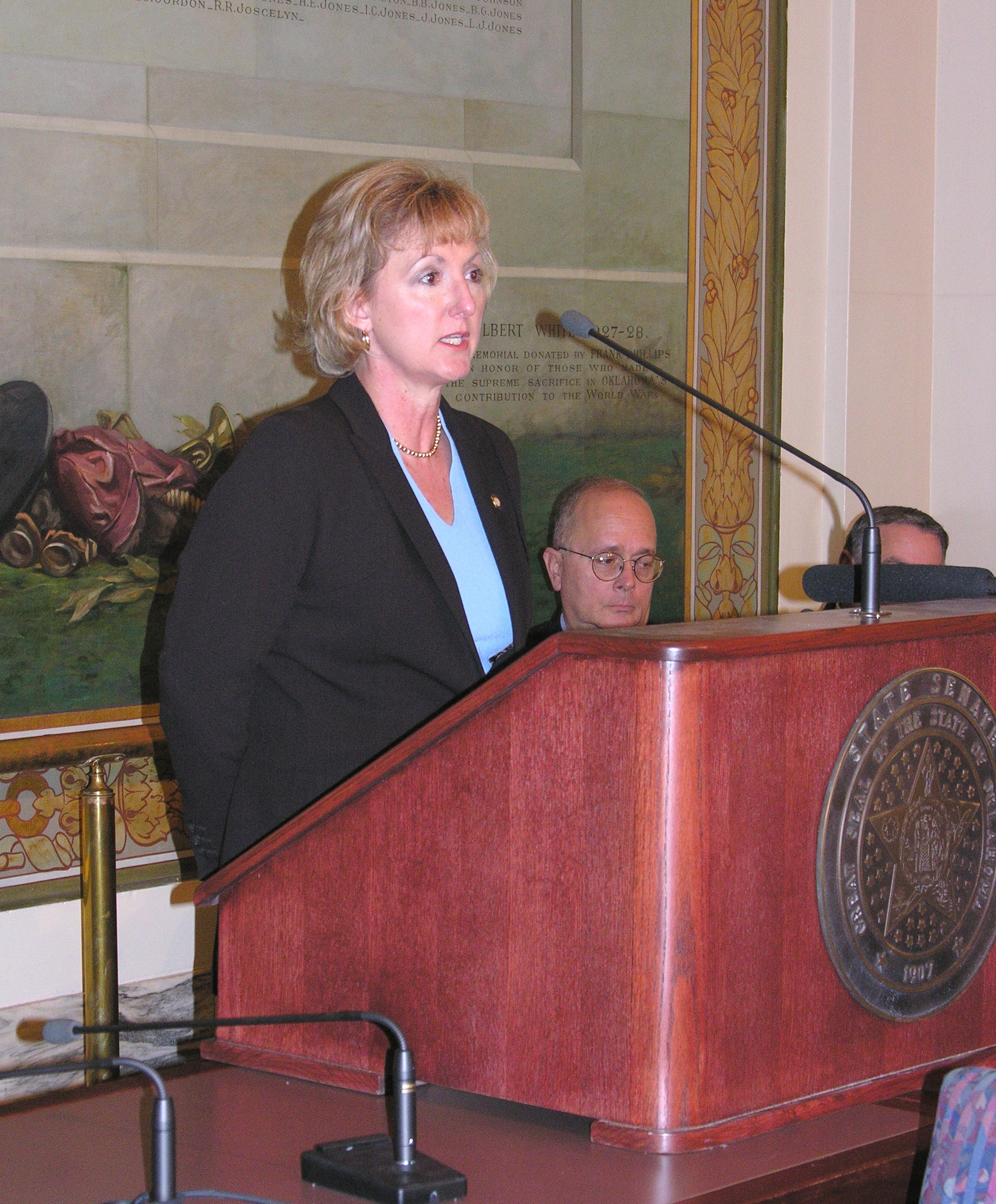 Senate Education Chairman Susan  Paddack discusses education proposal.