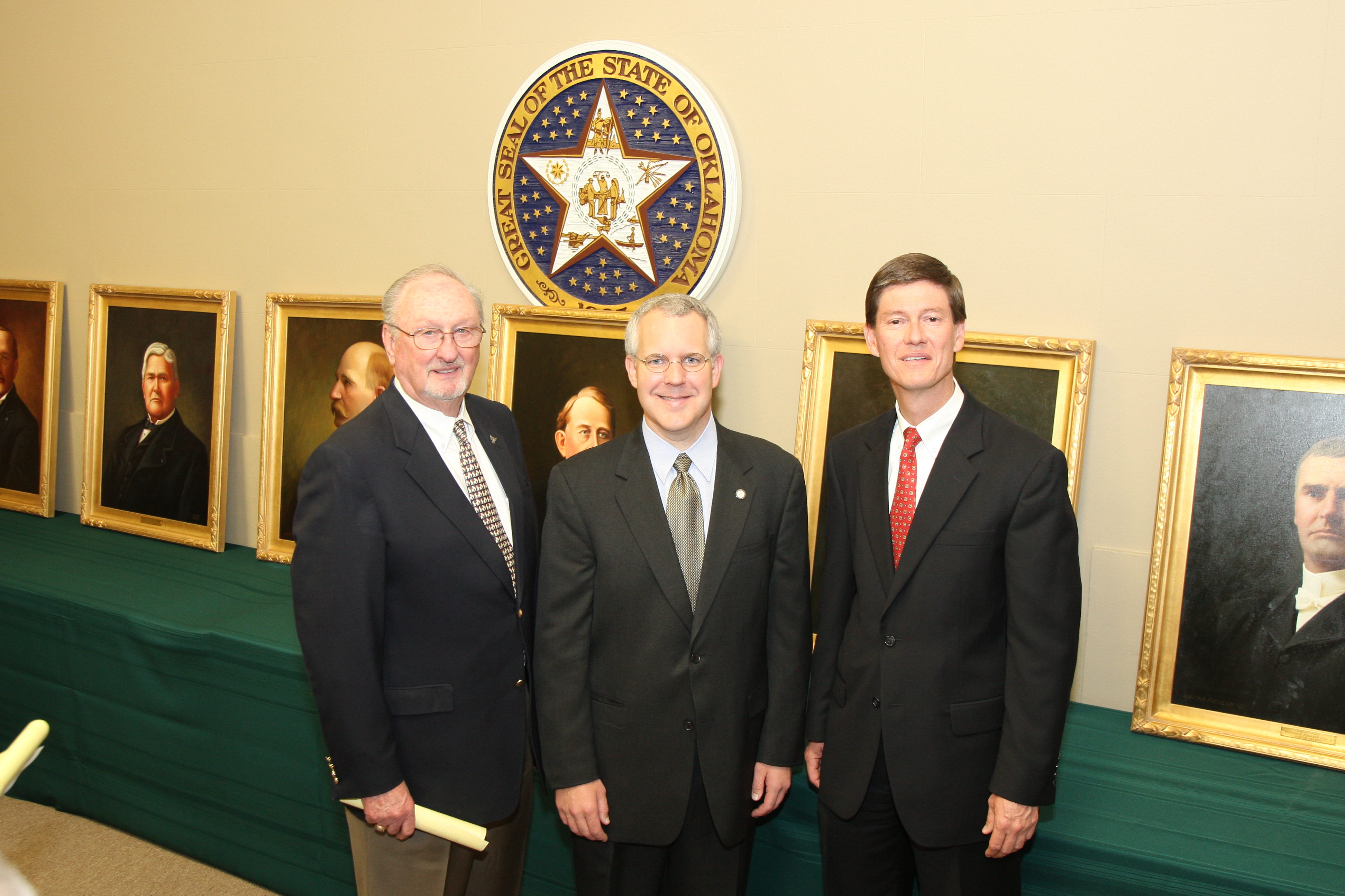 Art Fund President Charles Ford, Governor Brad Henry and PSO President Stuart Solomon
