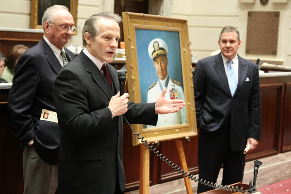 Artist Mike Wimmer discusses his work on Admiral Clark's portrait.
