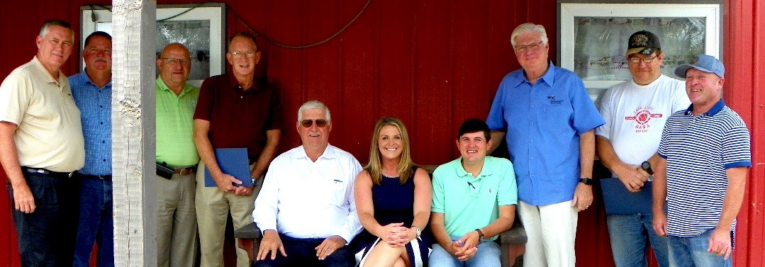 From left to right: David Osburn, OMPA; Kirk Henderson, Tonkawa; Homer Nicholson, Ponca City; Kenneth Smith, Tonkawa; Sen. Pederson (D-19); Jennifer Rogers, OMPA; Rep. Pfeiffer (D-38); Randy Elliott, OMPA; Vernon Smith, Goltry and Steve Stinson, Pond Creek.