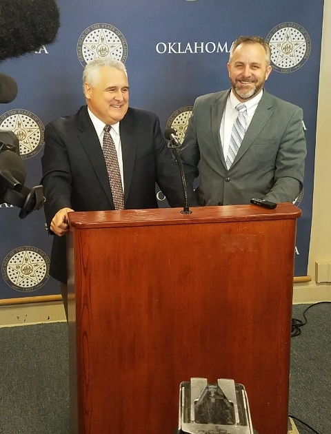 Senate Pro Tem Mike Schulz and Senate Majority Floor Leader Greg Treat visit with the media to discuss the eighth week of session.