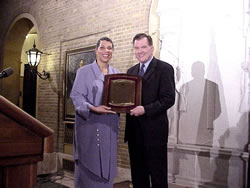Sen Monson presents award to Homeland Security Chief Tom Ridge