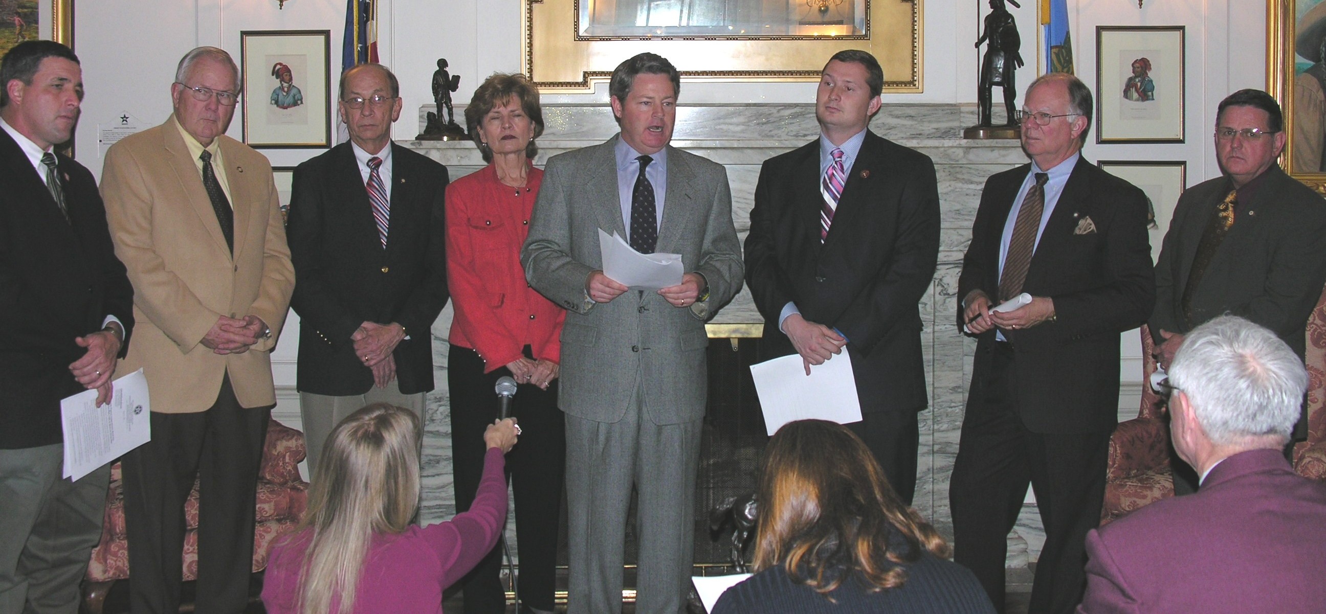 Members of the Subcommittee on Natural Resources and Regulatory Services announce a bipartisan agreement to provide $15 million for firefighters across the state.
