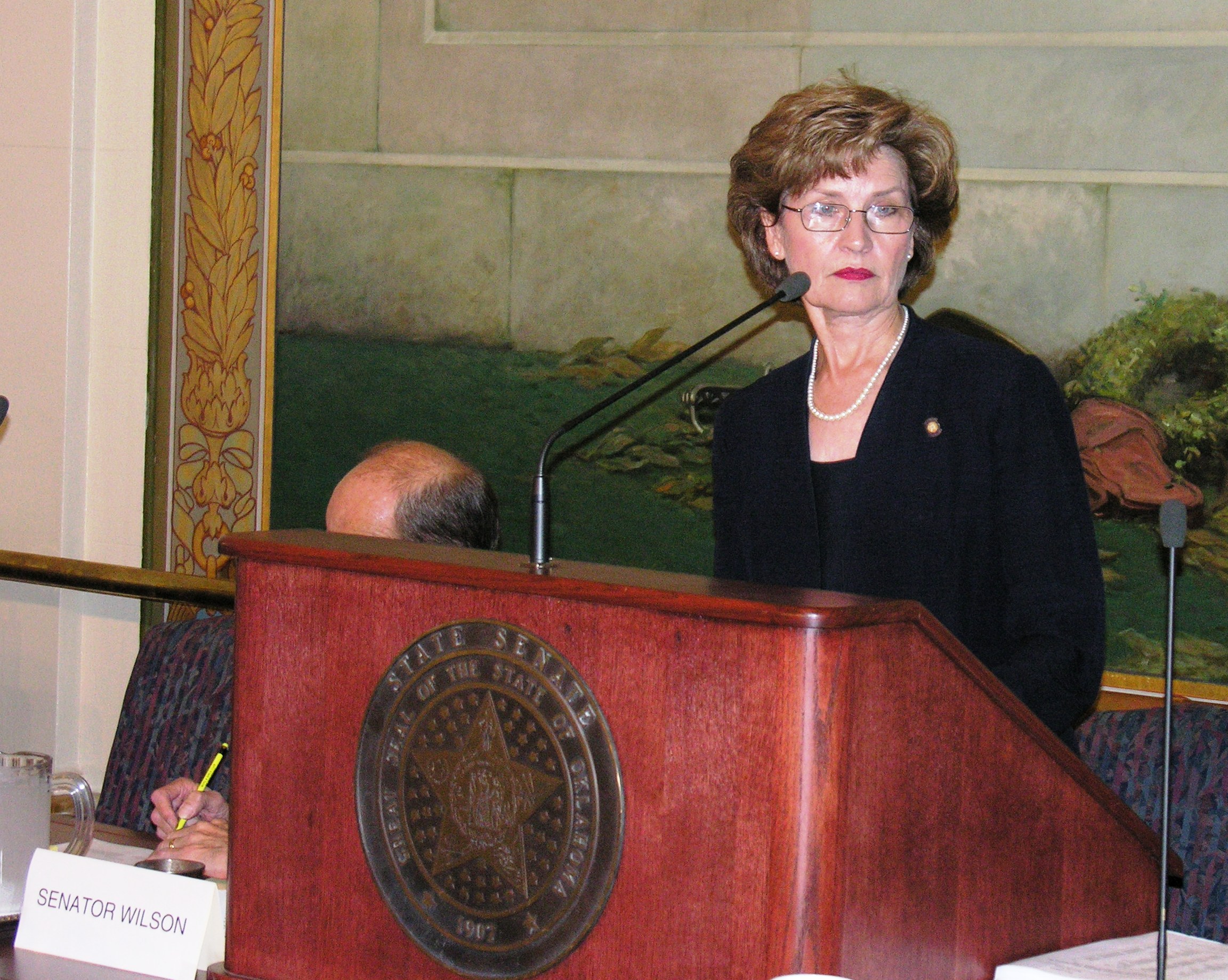 Senator Daisy Lawler chairs the first meeting of the Illegal Immigration Task Force Monday at the State Capitol.