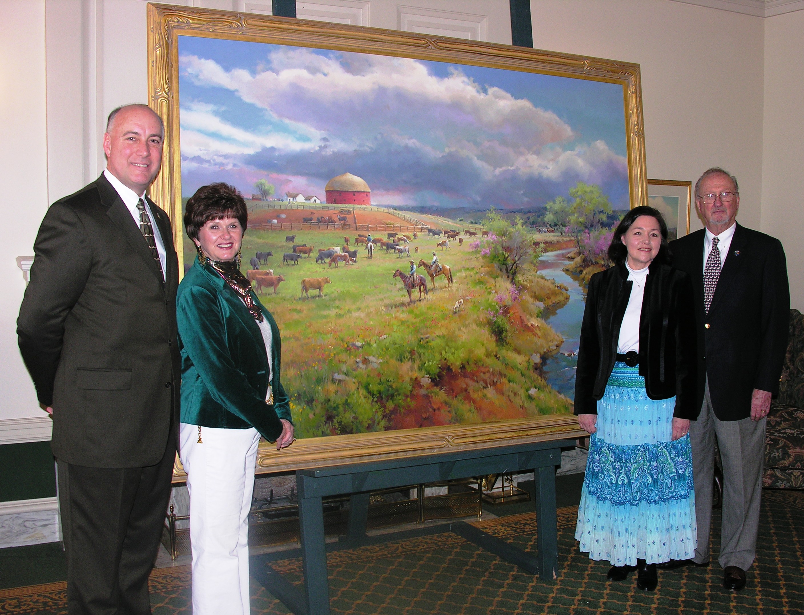 Painting of the Arcadia Red Round Barn