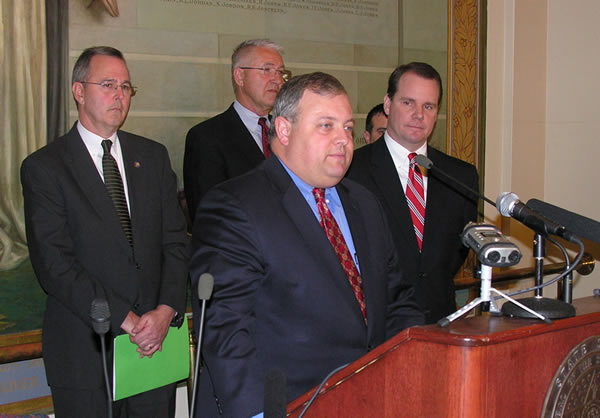 Senate President Pro Tem Glenn Coffee and Senate Republican leaders discuss their agenda for 2010 legislative session at the State Capitol press conference on Tuesday. 