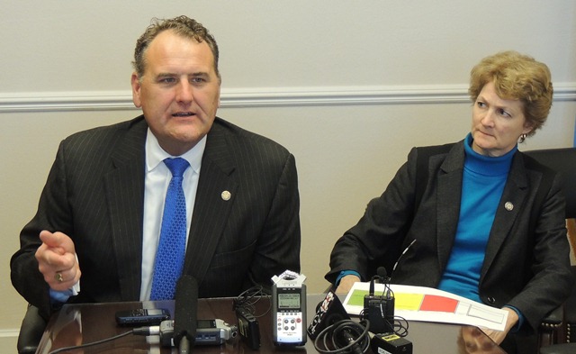 Senate Democratic Leader John Sparks and Democratic Caucus Chair Kay Floyd discuss Gov. Fallin's State of the State address.