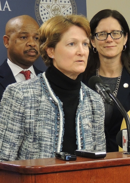 Senate Democratic Leader Kay Floyd discusses Democratic Caucus legislative agenda.